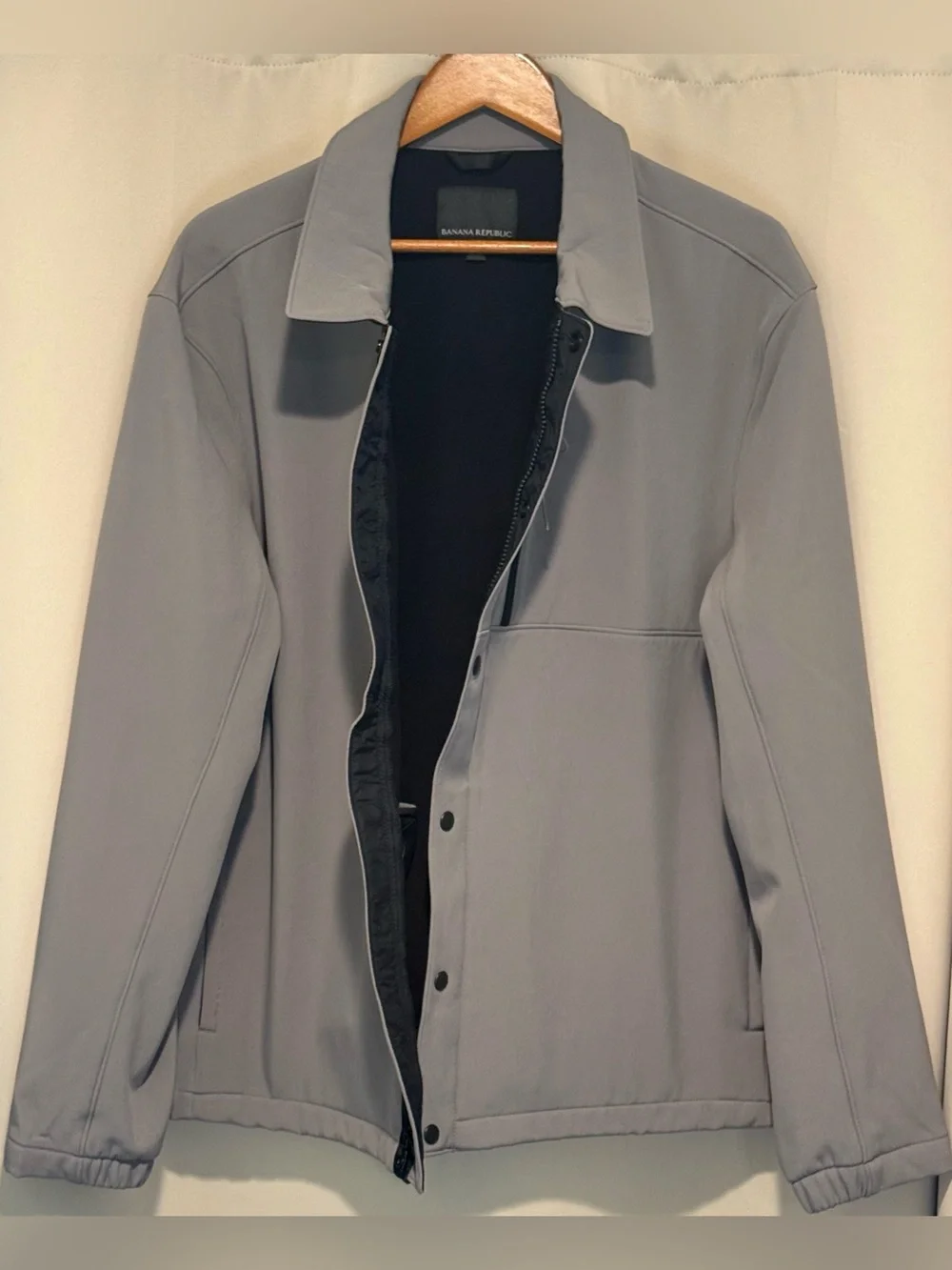 Banana Republic Gray Stone Softshell Jacket Men's XL Fleece Lined NWOT FA21